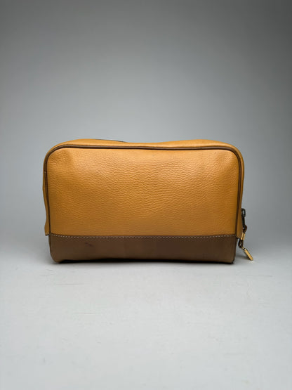 Vintage Loewe Madrid leather cosmetic bag mango