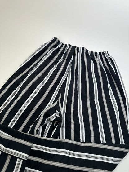 Vintage Yves Saint Laurent Striped Cotton Pajama Set Black White