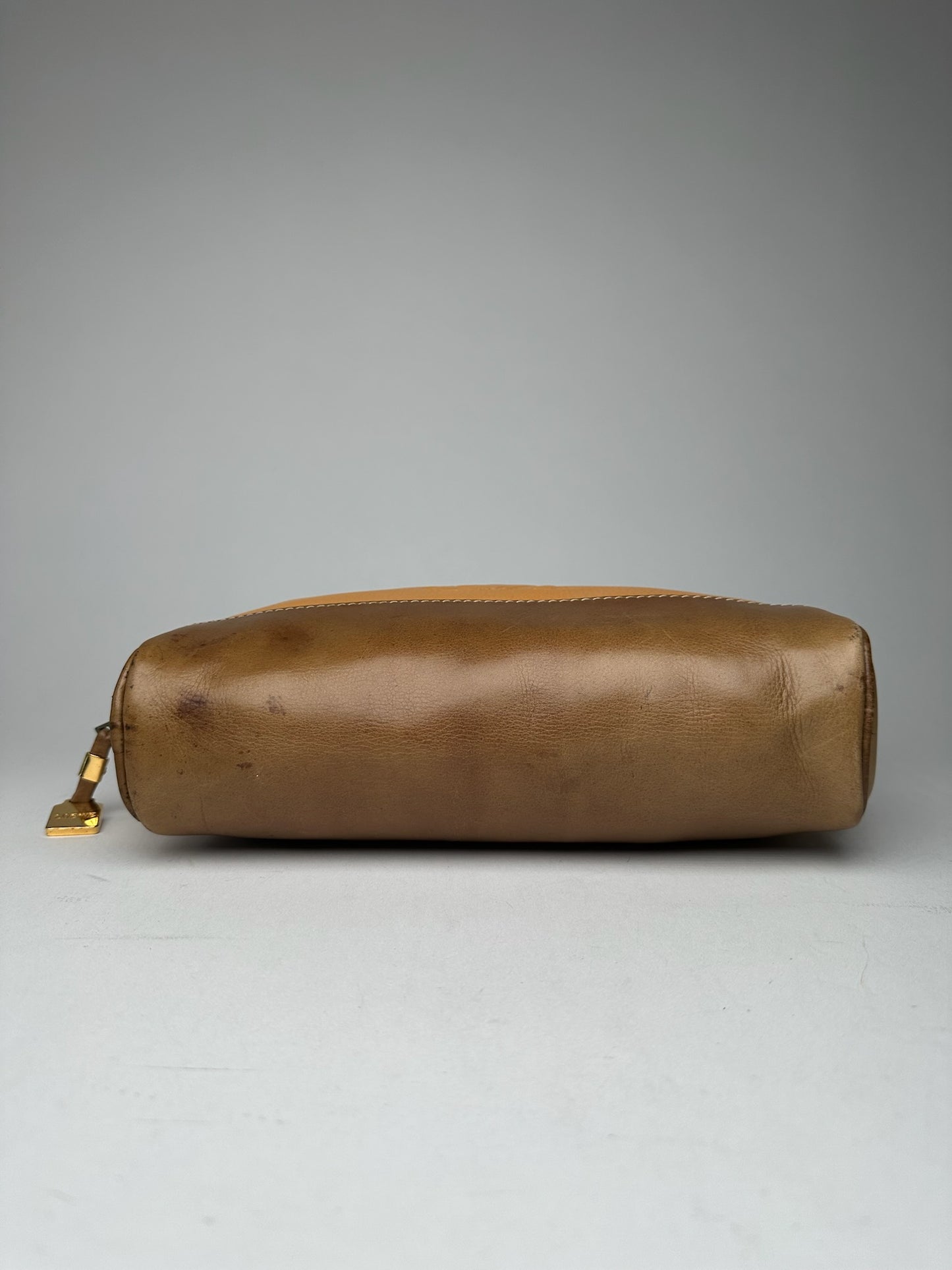 Vintage Loewe Madrid leather cosmetic bag mango