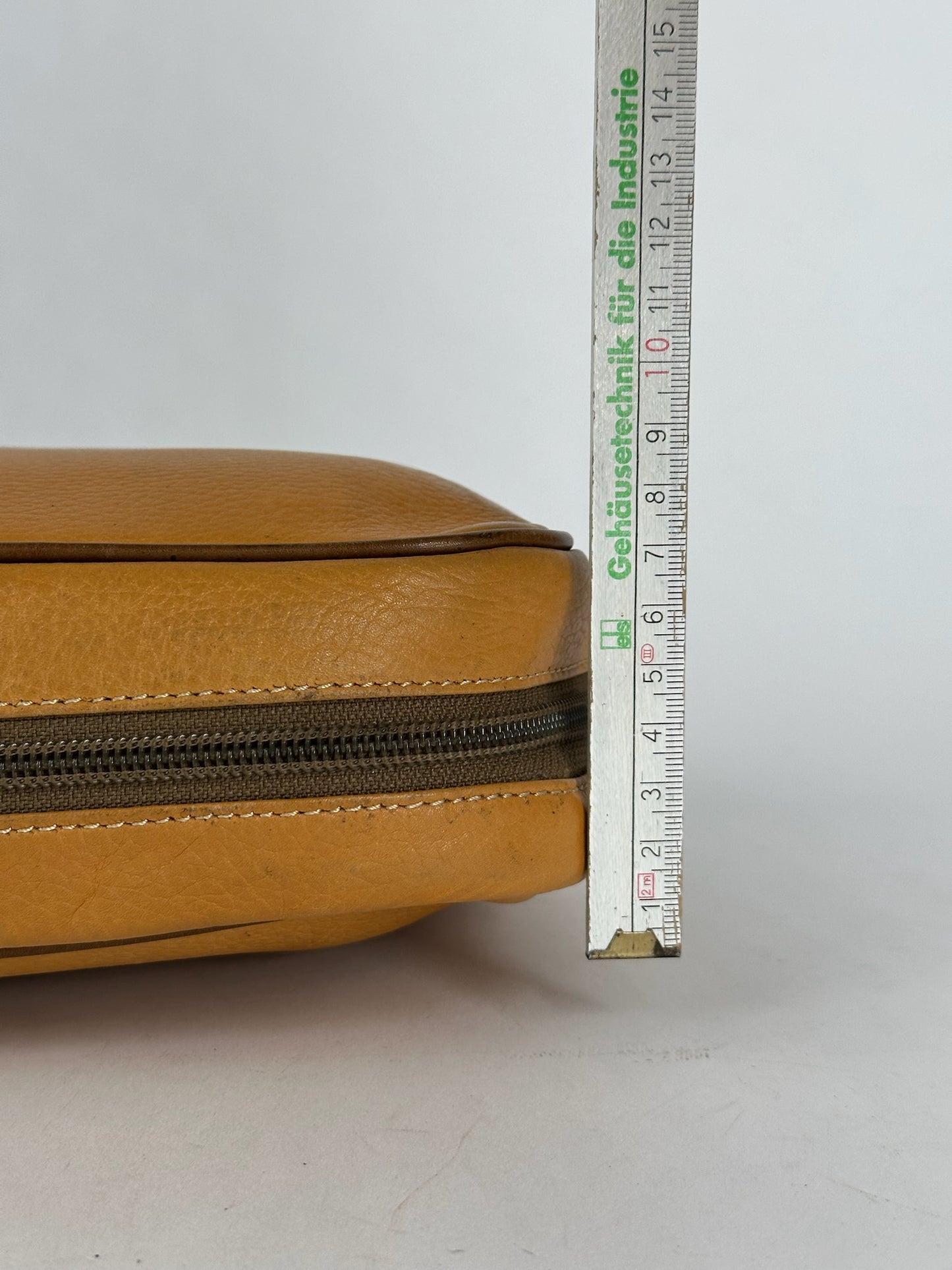 Vintage Loewe Madrid leather cosmetic bag mango