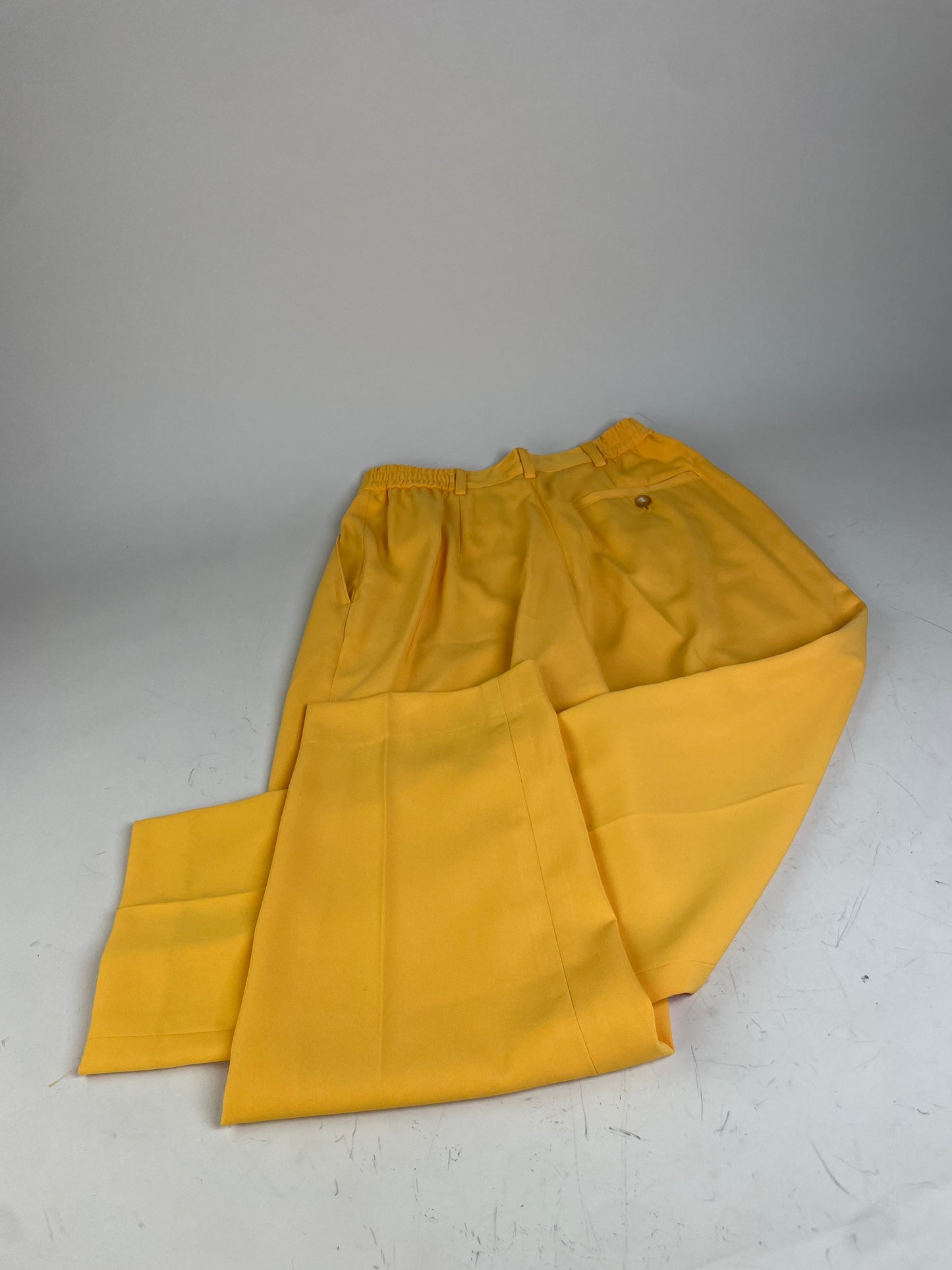 Vintage Balenciaga Polyester Trousers Yellow S