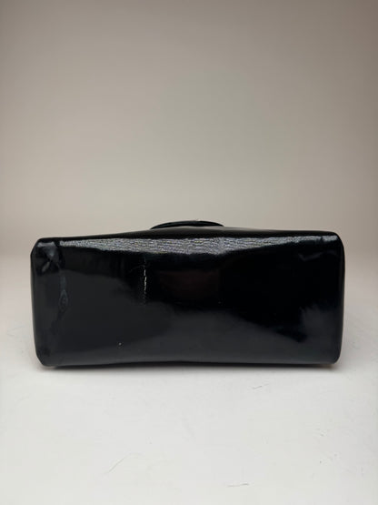 Sac Gucci vintage en cuir verni noir