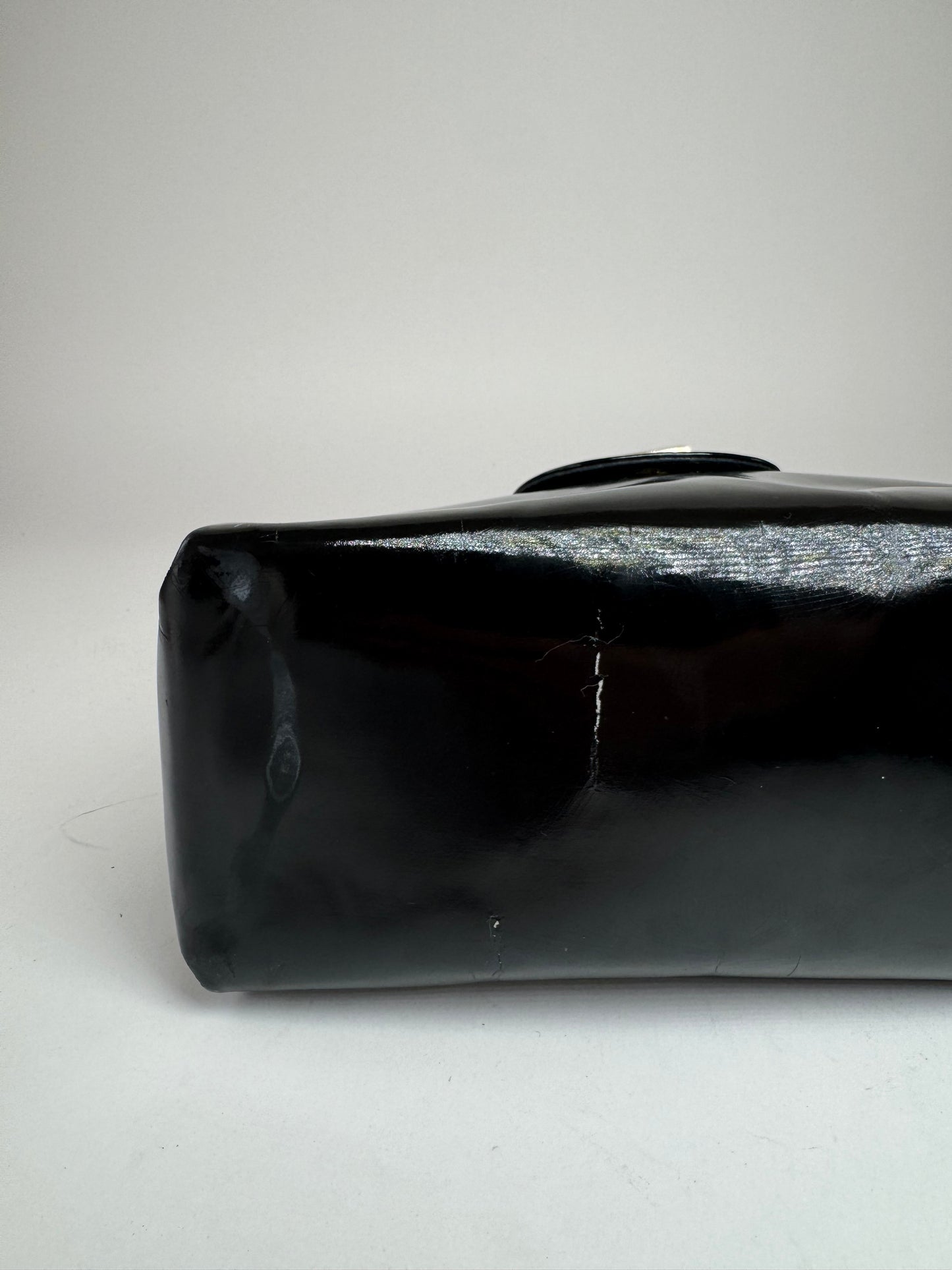 Sac Gucci vintage en cuir verni noir