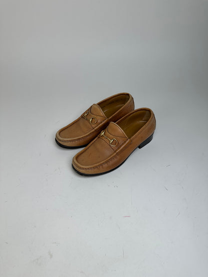 Vintage Gucci Horsebit Leather Loafers Tan EU37,5