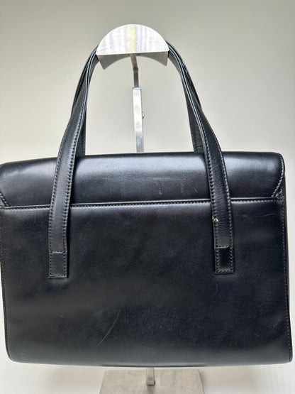Vintage Givenchy Structured Leather Handbag Black Gold