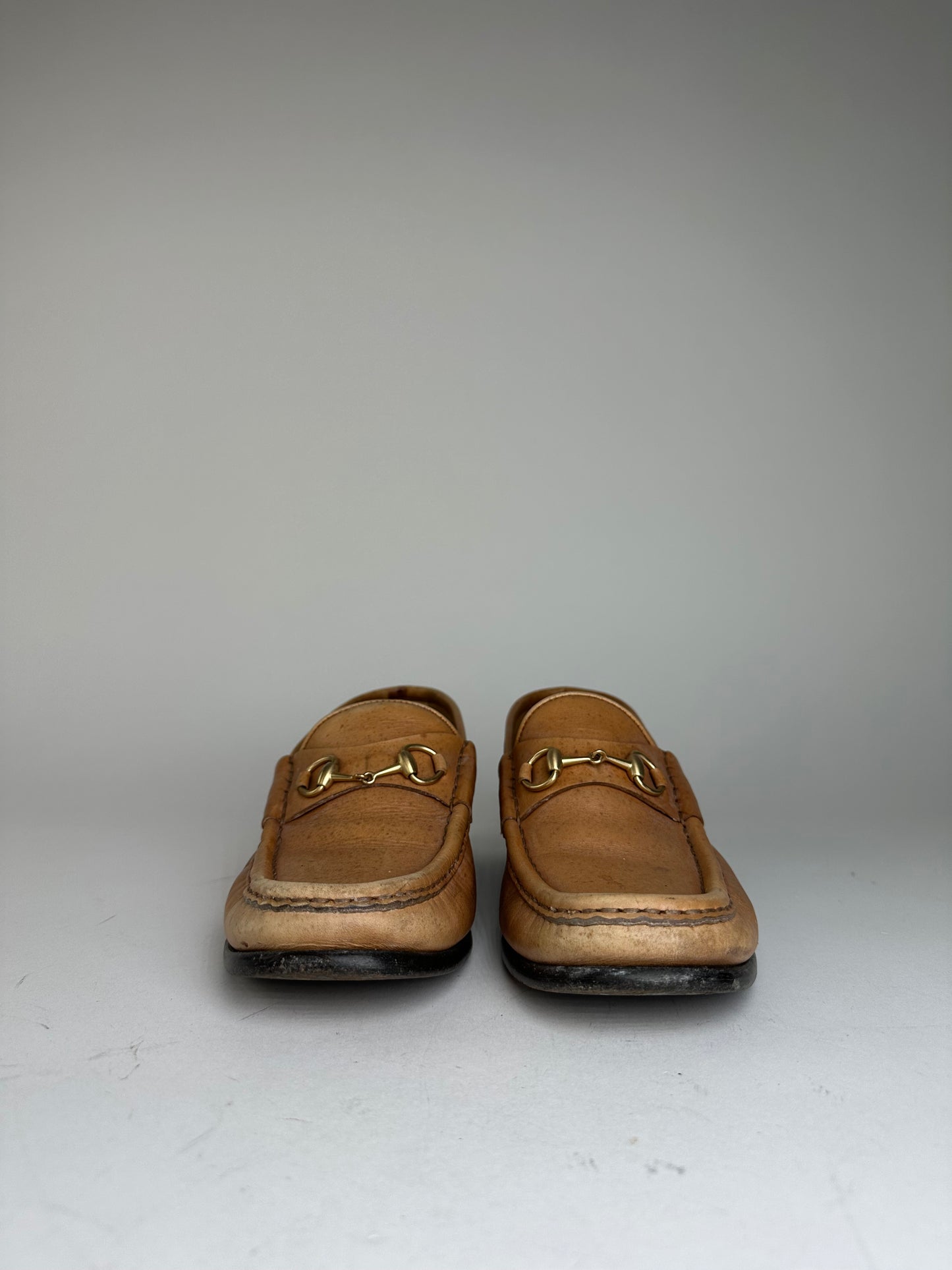 Vintage Gucci Horsebit Leather Loafers Tan EU37,5