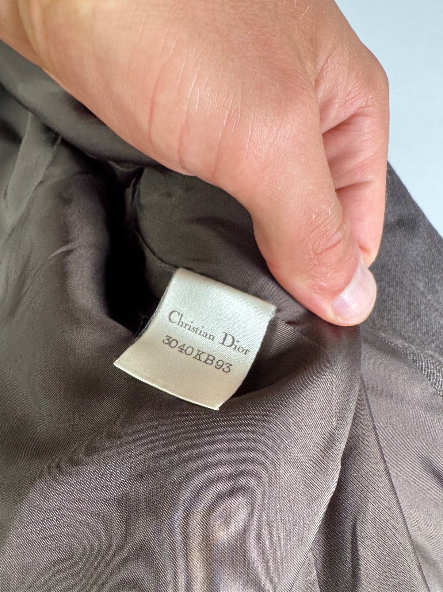 Vintage Dior Wool Blend Pinstripe Blazer Brown L