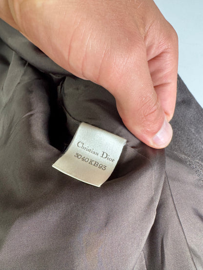 Vintage Dior Wool Blend Pinstripe Blazer Brown L
