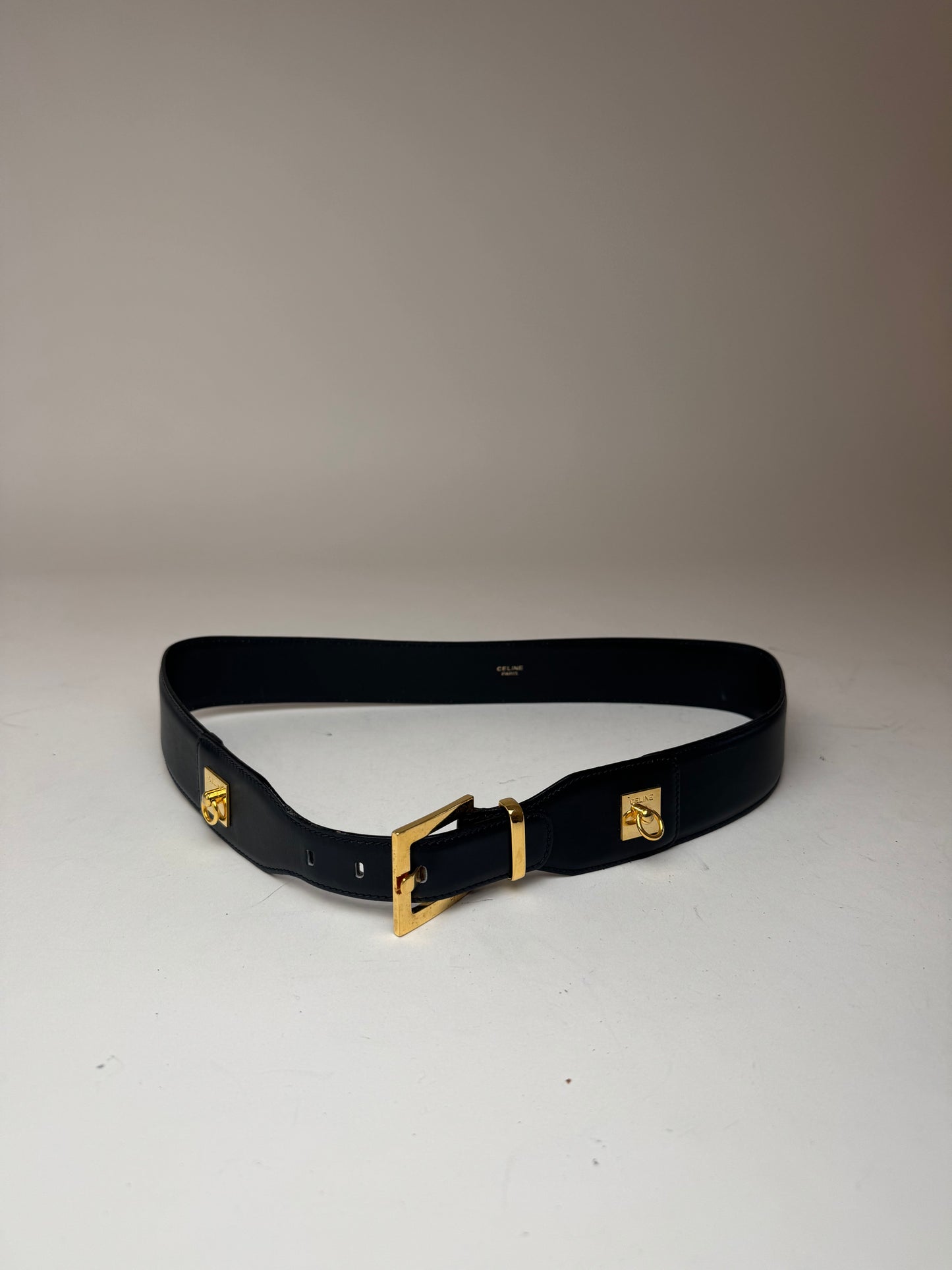 Vintage Celine Leather belt black