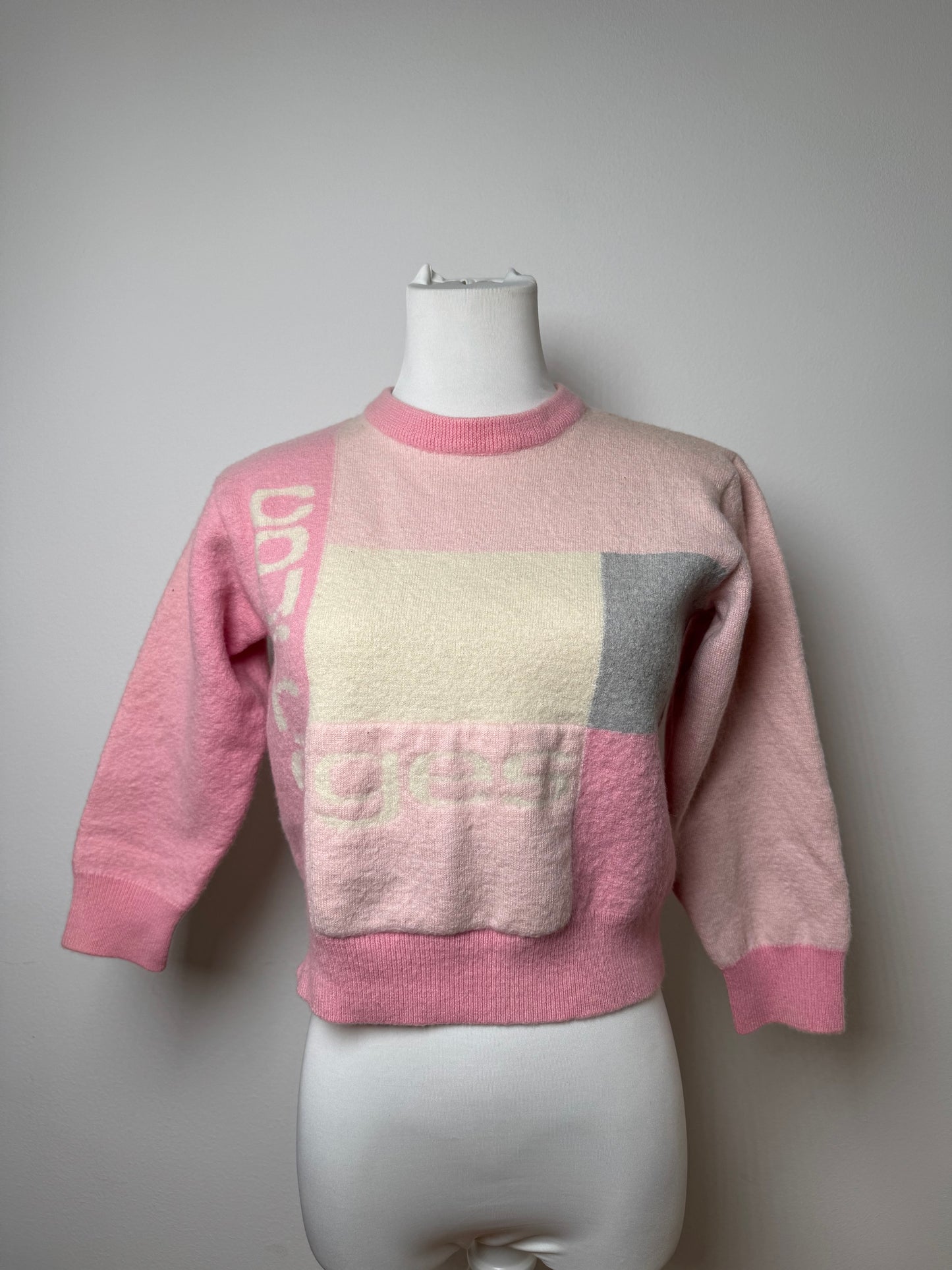 Vintage Courreges Wool Sweater XS pink
