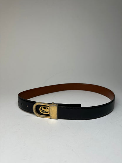 Vintage Celine Paris Leather Belt Black