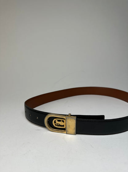 Vintage Celine Paris Leather Belt Black