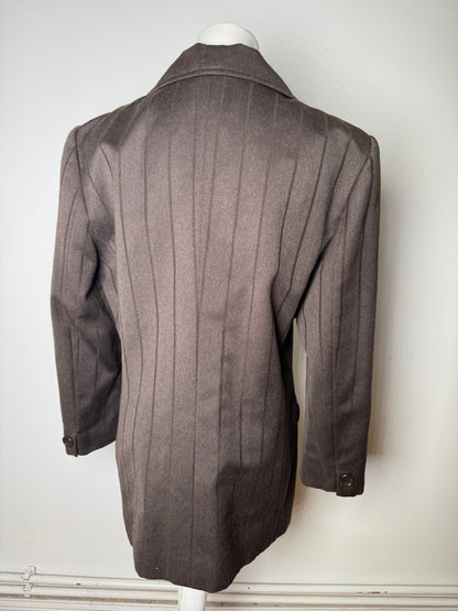 Vintage Dior Wool Blend Pinstripe Blazer Brown L