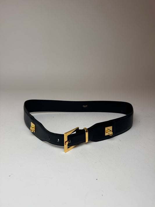 Vintage Celine Leather belt black