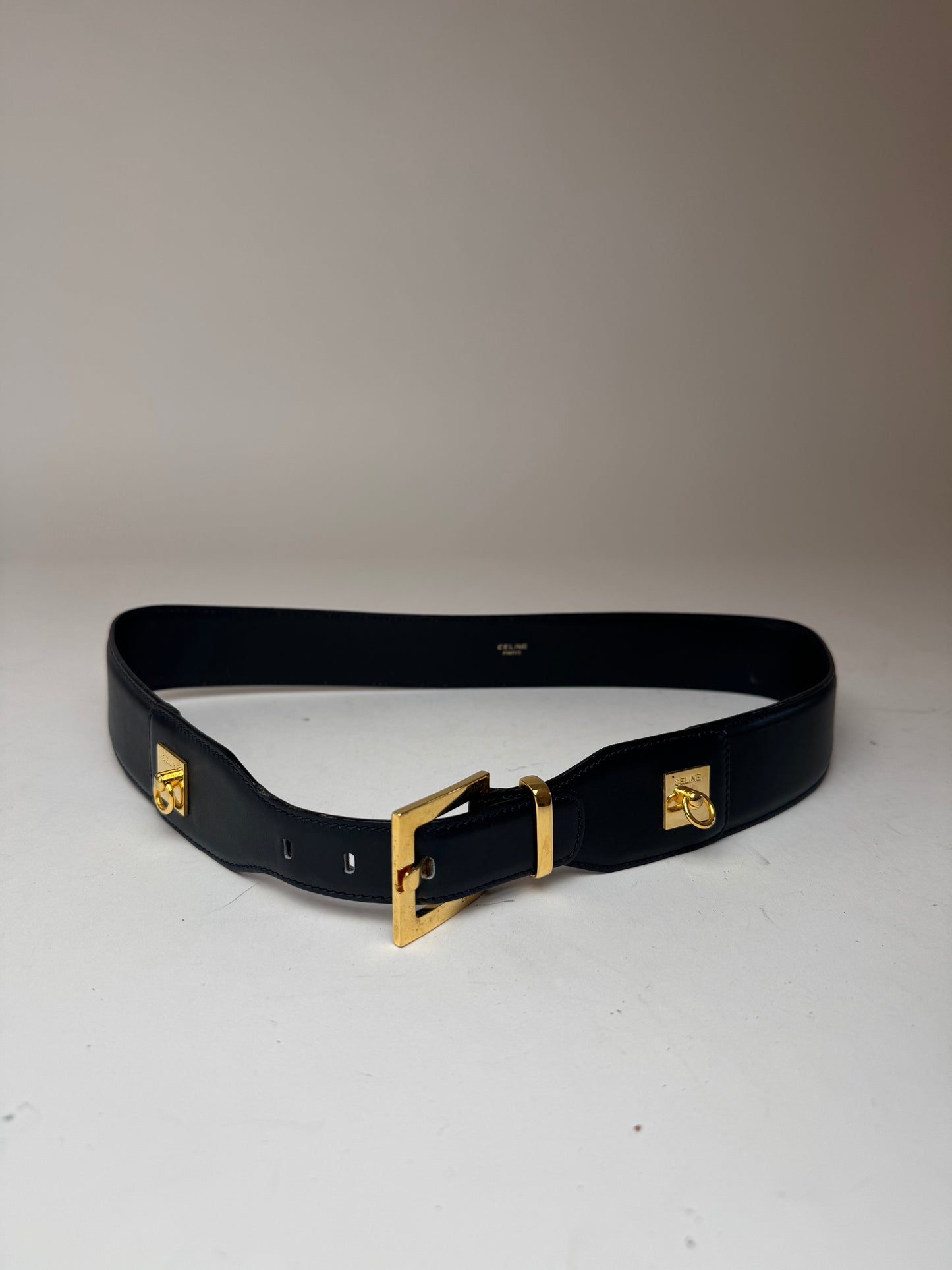 Vintage Celine Leather belt black