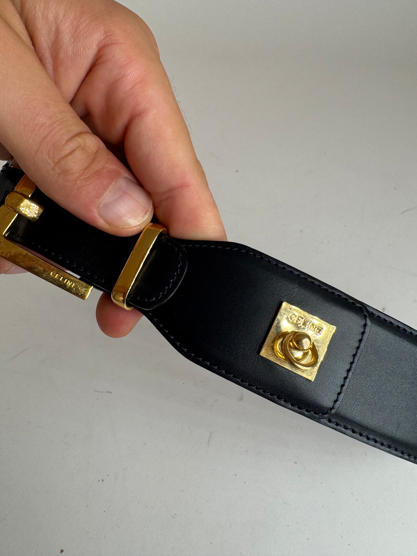 Vintage Celine Leather belt black