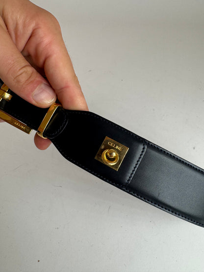 Vintage Celine Leather belt black