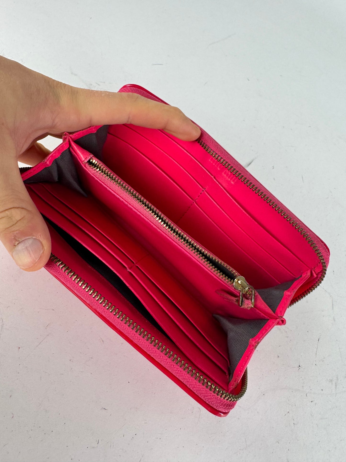 Vintage Miu Miu Patent Leather Wallet pink Zipper Off