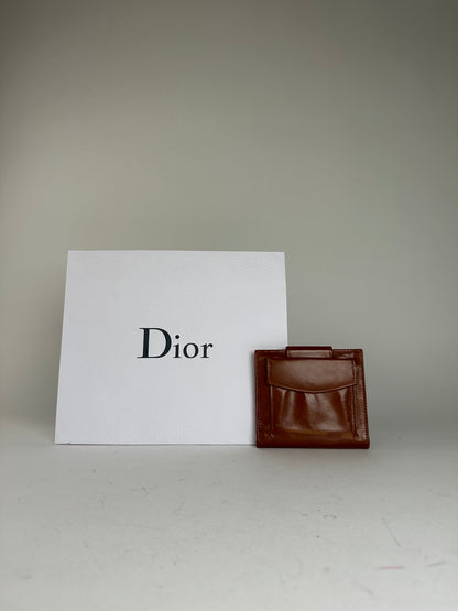 Vintage Dior Paris-New York Leather Bifold Wallet Cognac