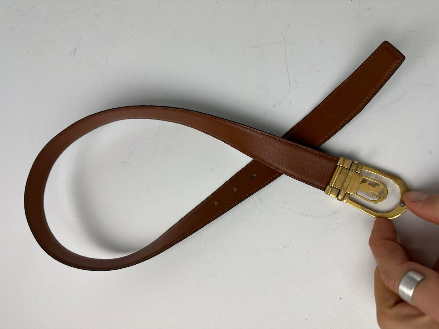 Vintage Celine Paris Leather Belt Black