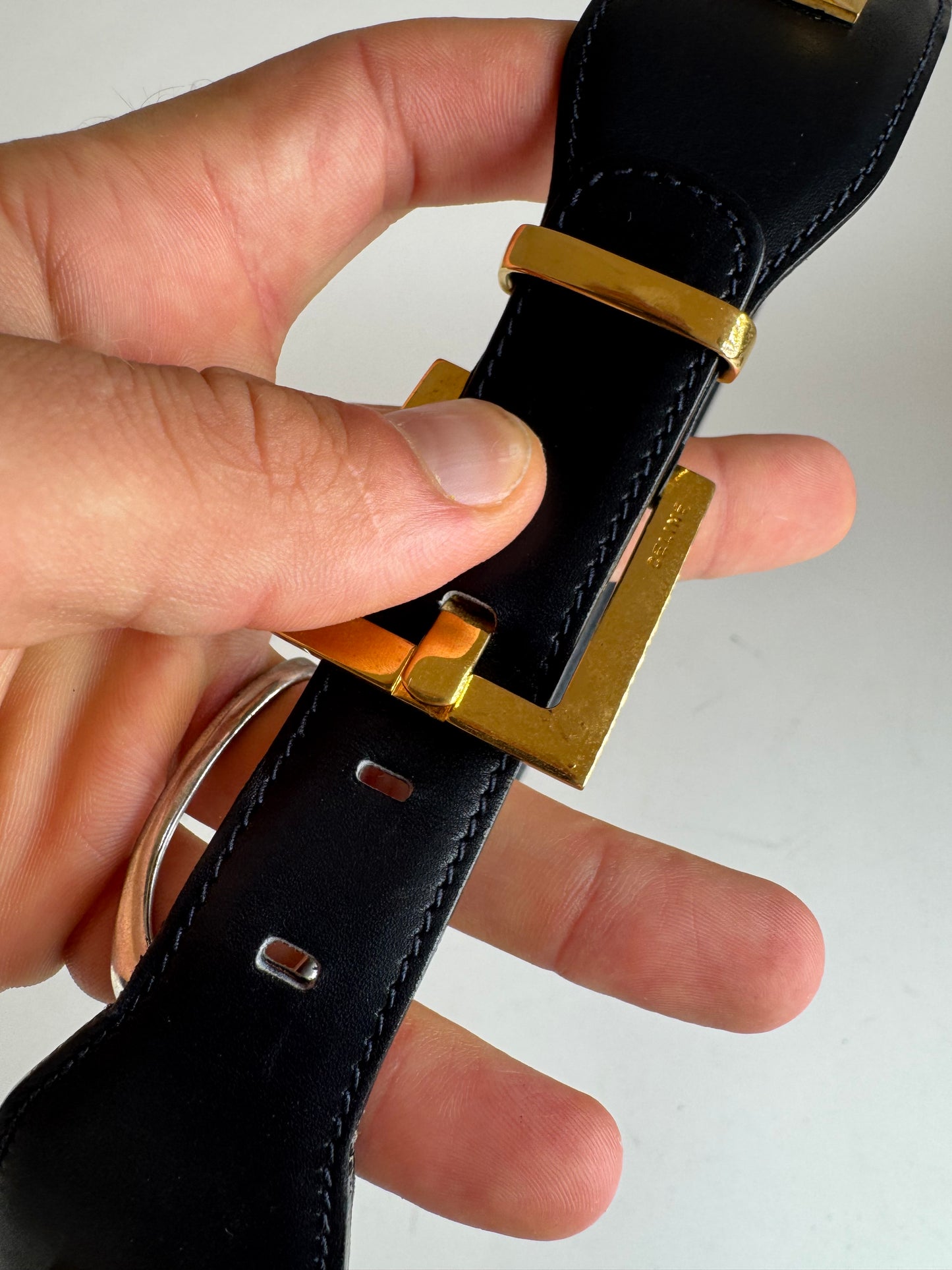 Vintage Celine Leather belt black