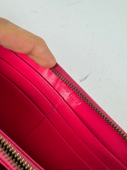 Vintage Miu Miu Patent Leather Wallet pink Zipper Off