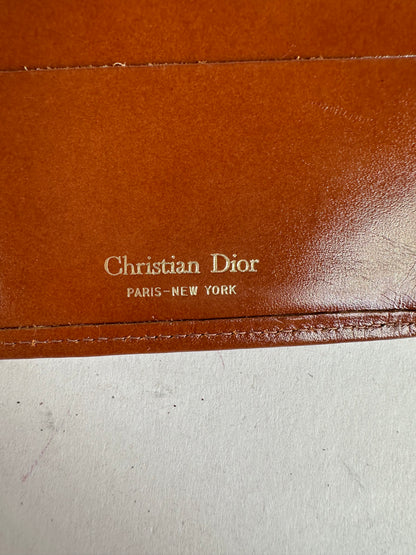 Vintage Dior Paris-New York Leather Bifold Wallet Cognac