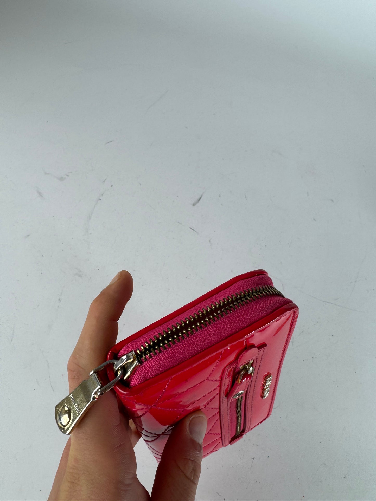 Vintage Miu Miu Patent Leather Wallet pink Zipper Off