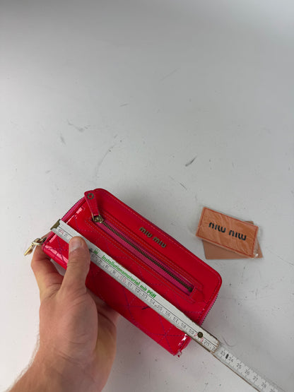 Vintage Miu Miu Patent Leather Wallet pink Zipper Off