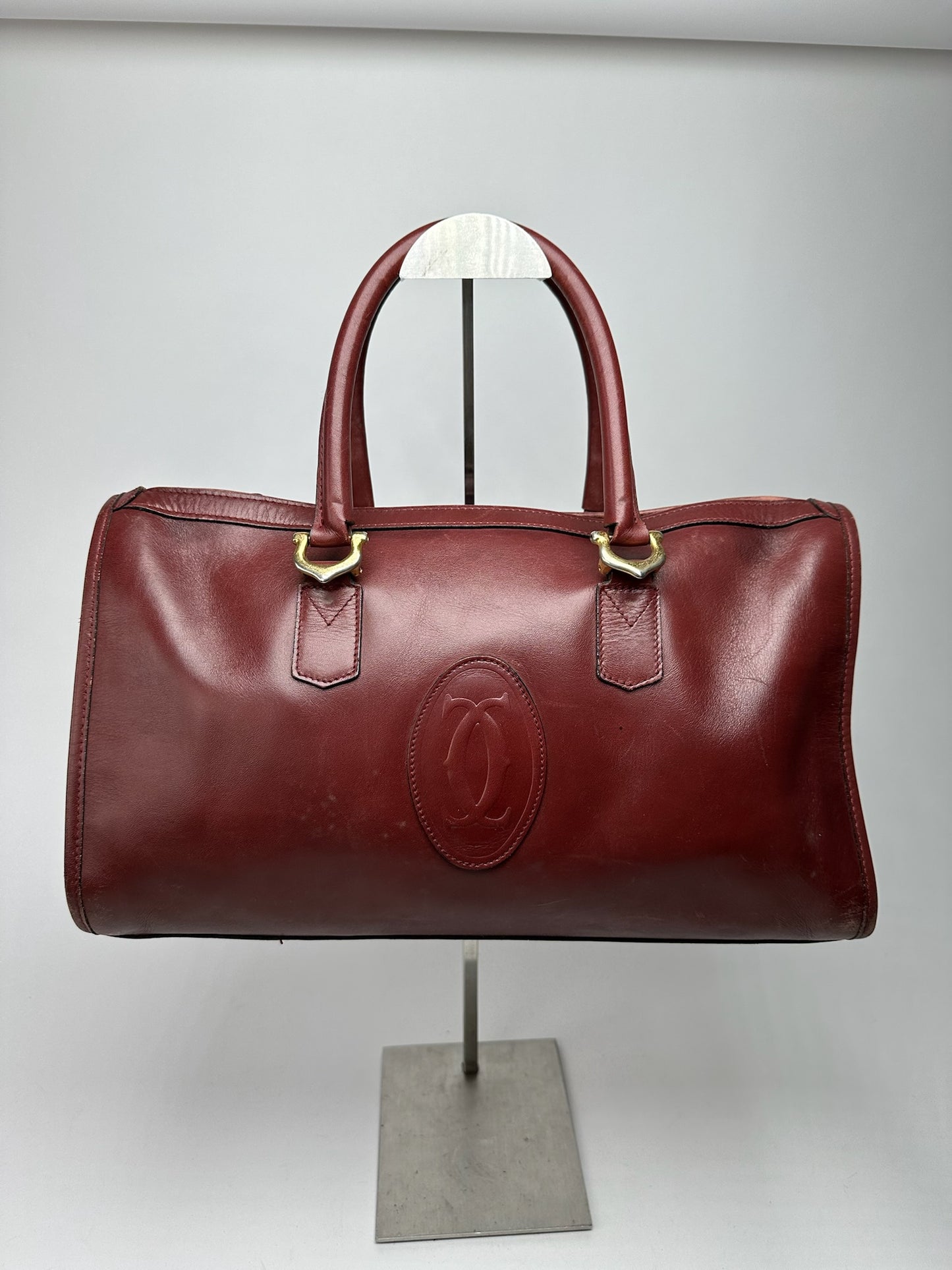 Vintage Cartier Leather Weekender burgundy