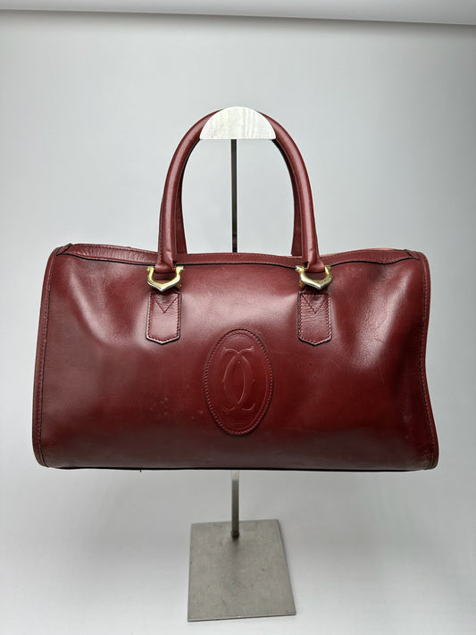 Vintage Cartier Leather Weekender burgundy