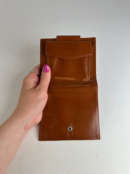 Vintage Dior Paris-New York Leather Bifold Wallet Cognac