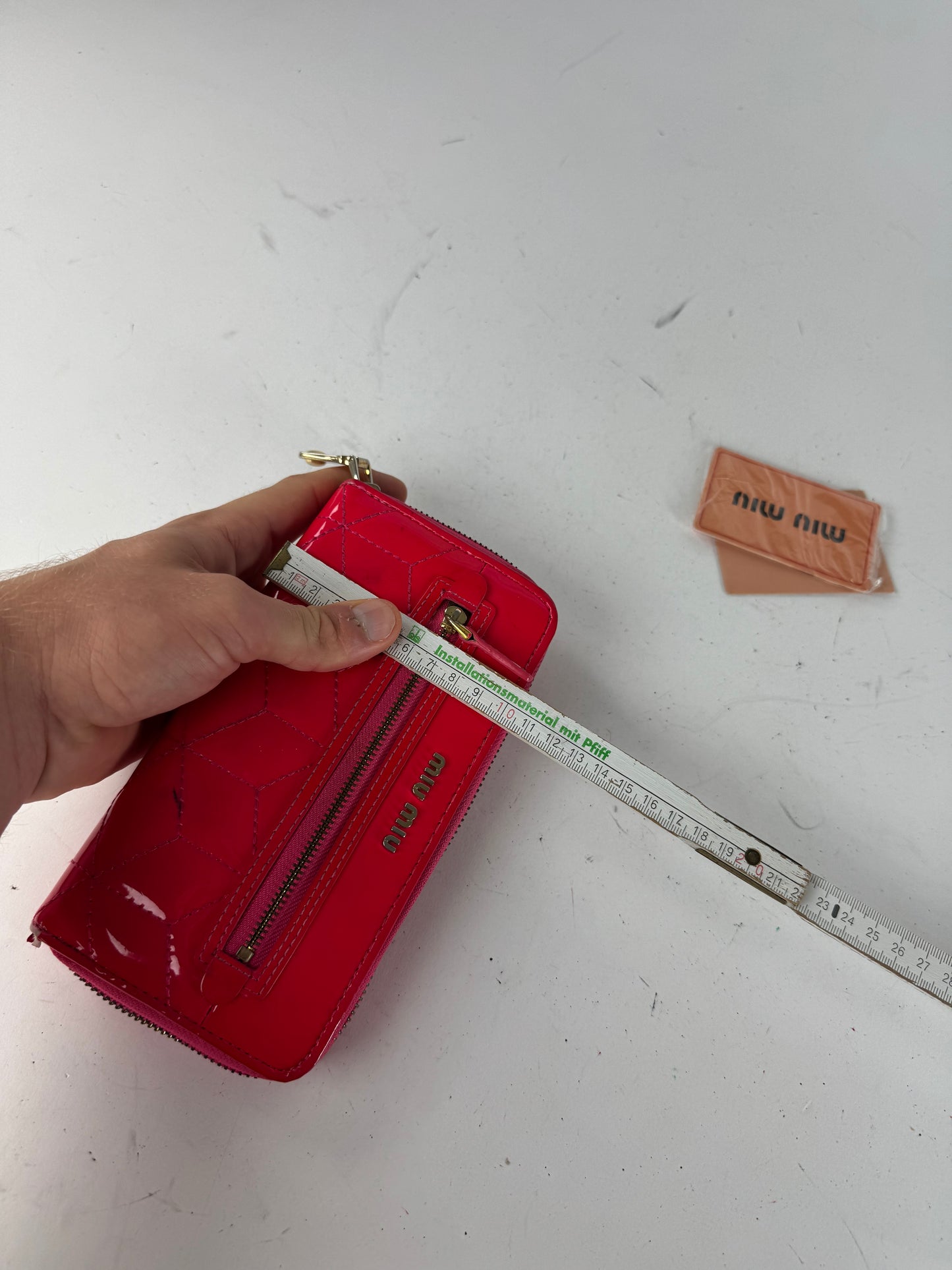 Vintage Miu Miu Patent Leather Wallet pink Zipper Off