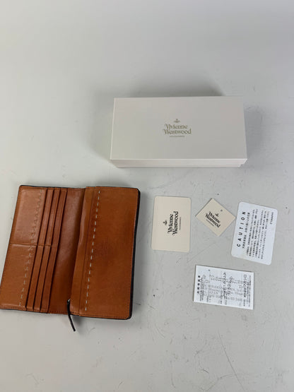 Vintage Vivienne Westwood Abstract Print Leather Wallet Tan