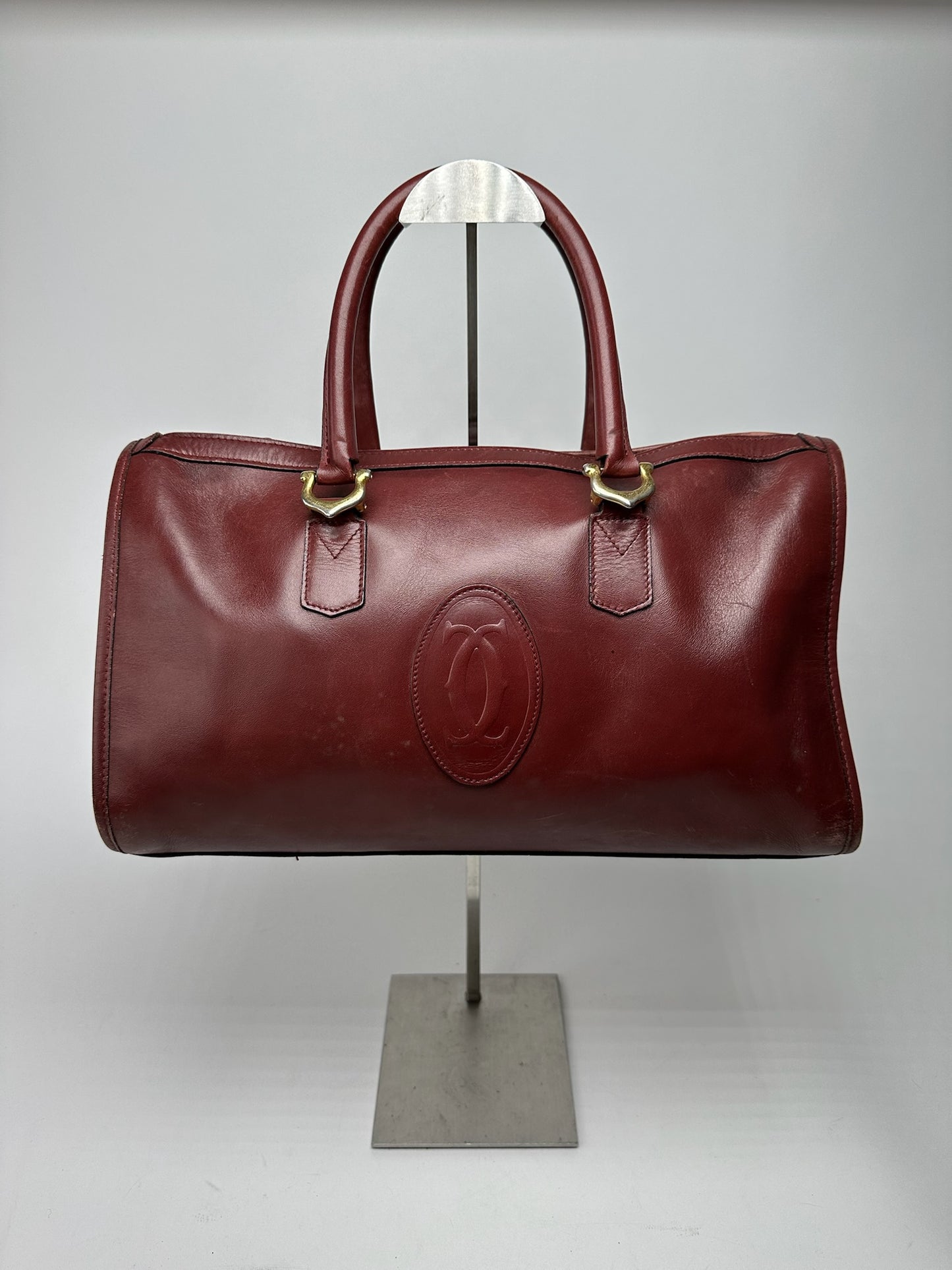 Vintage Cartier Leather Weekender burgundy