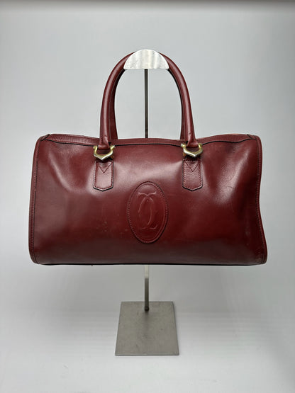 Vintage Cartier Leather Weekender burgundy