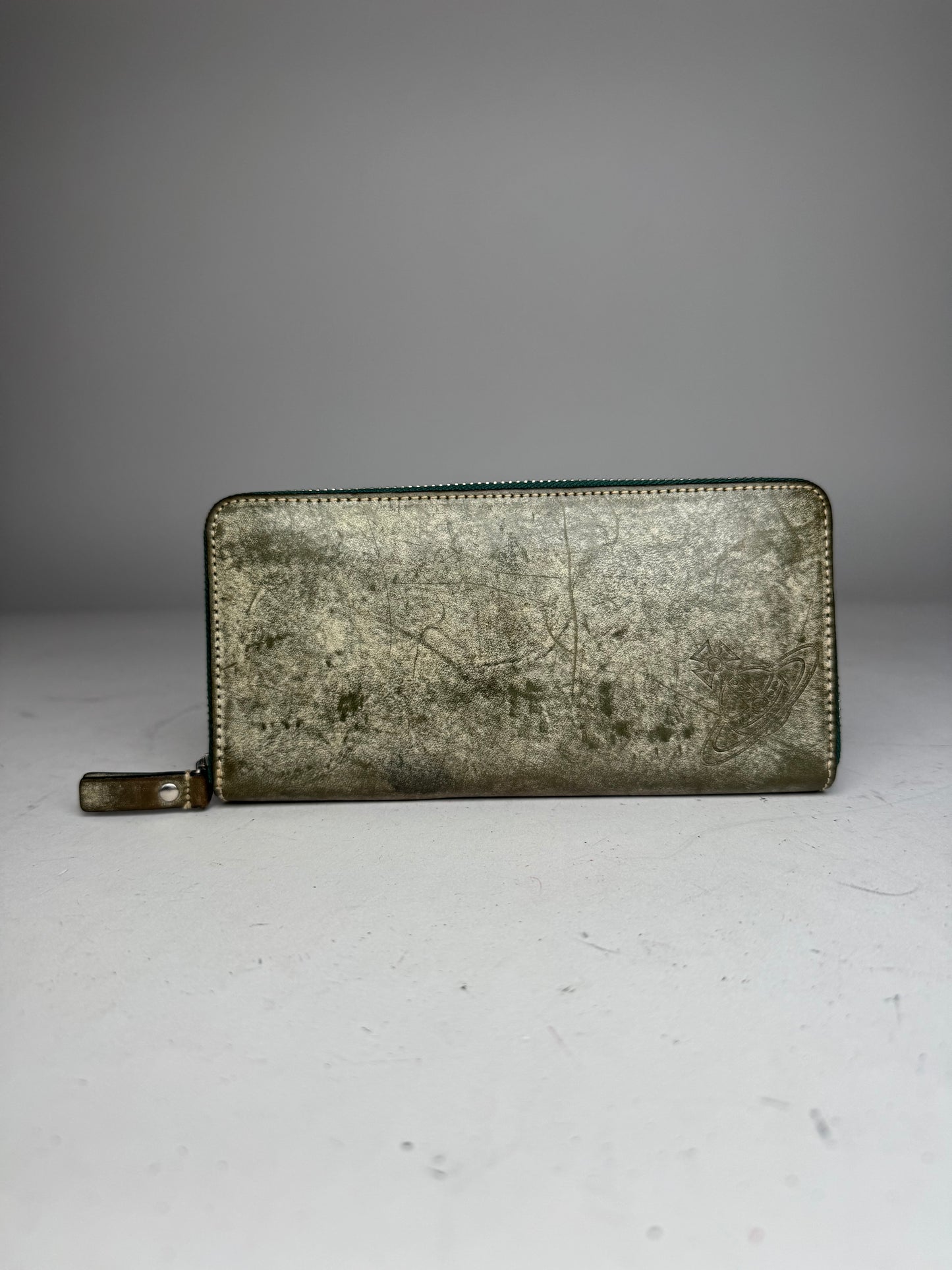 Vintage Vivienne Westwood Zippy Leather Wallet Grey Black