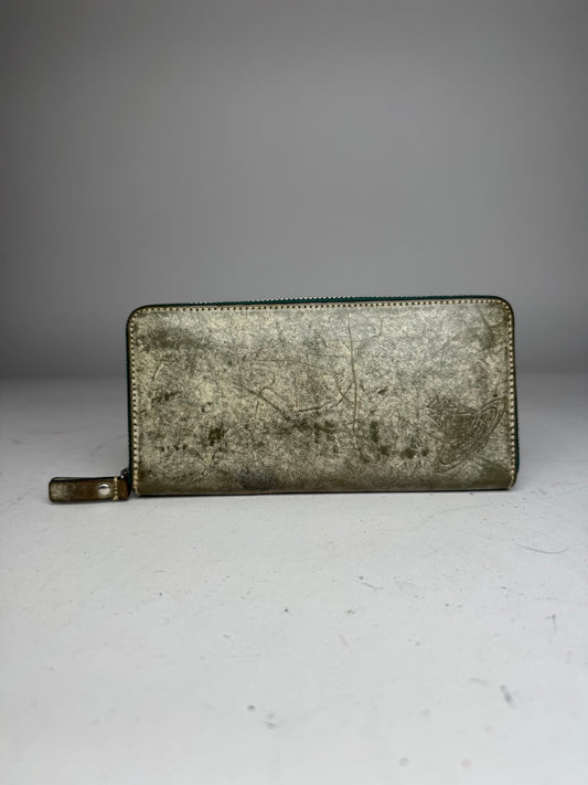 Vintage Vivienne Westwood Zippy Leather Wallet Grey Black
