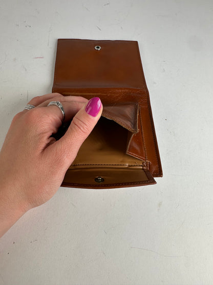 Vintage Dior Paris-New York Leather Bifold Wallet Cognac