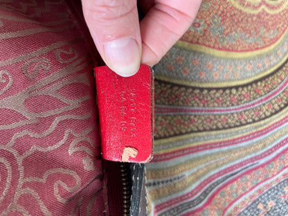 Vintage Etro Patterned Textile Shoulder Bag Tan Rust Magenta