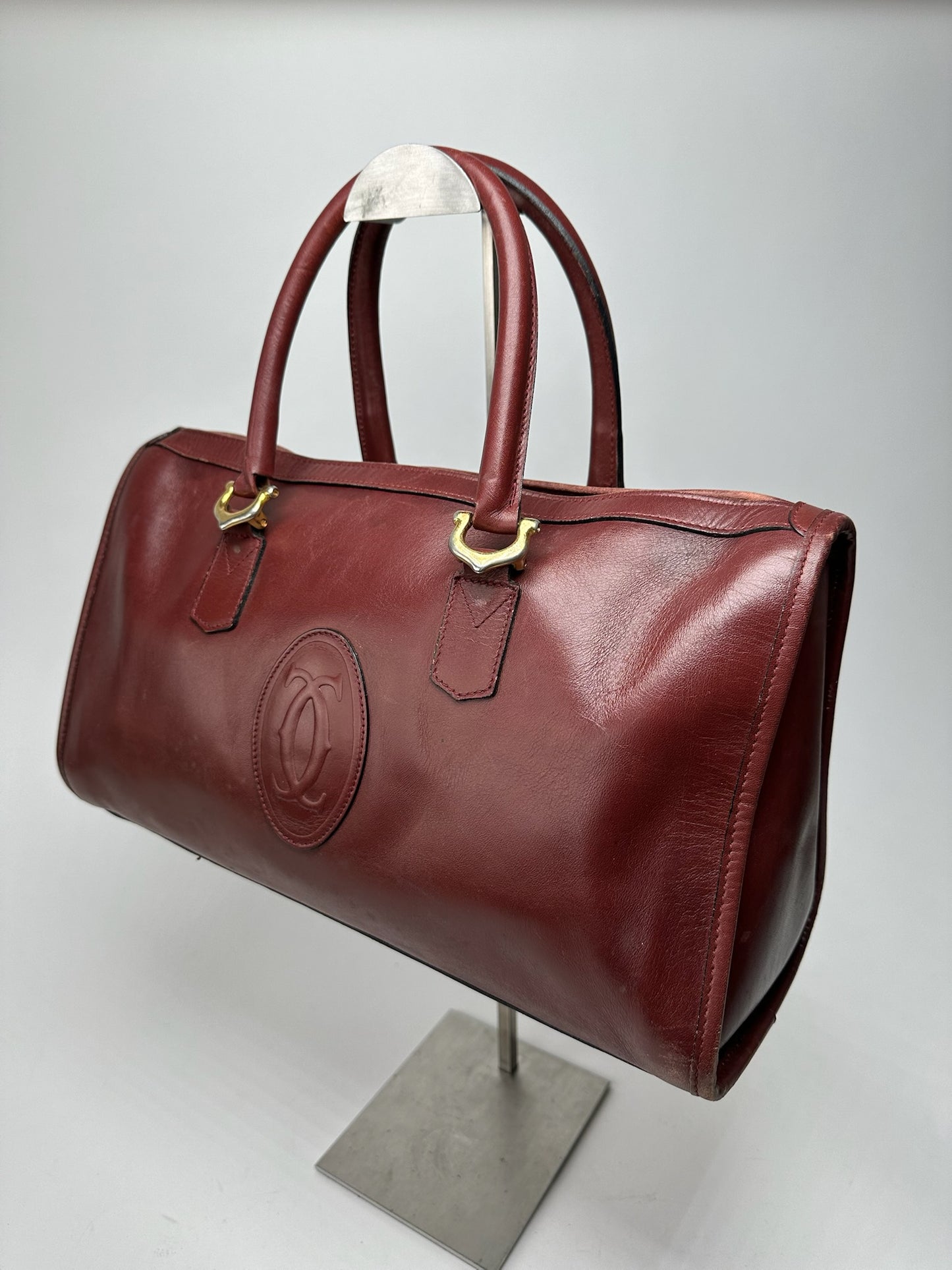 Vintage Cartier Leather Weekender burgundy