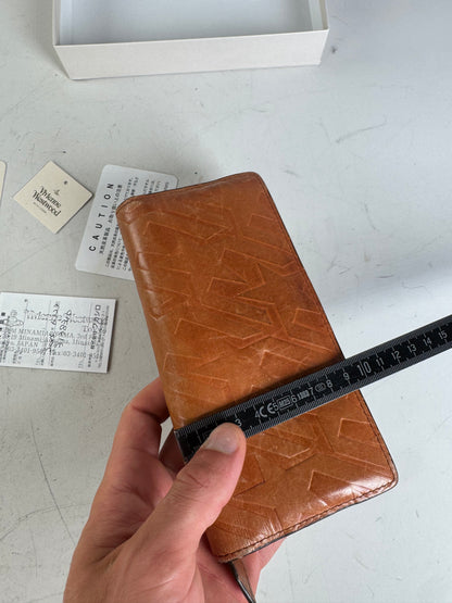 Vintage Vivienne Westwood Abstract Print Leather Wallet Tan