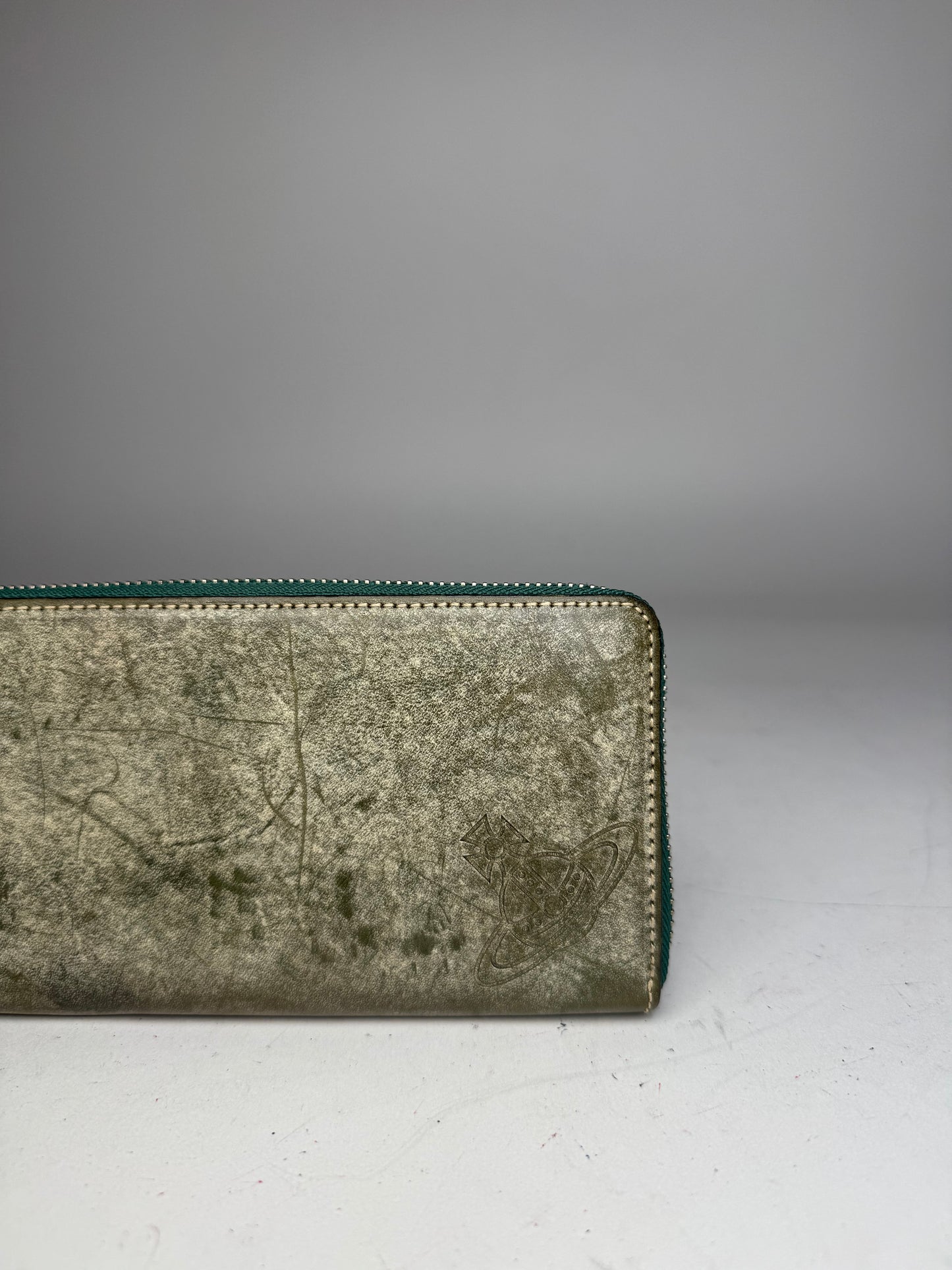 Vintage Vivienne Westwood Zippy Leather Wallet Grey Black