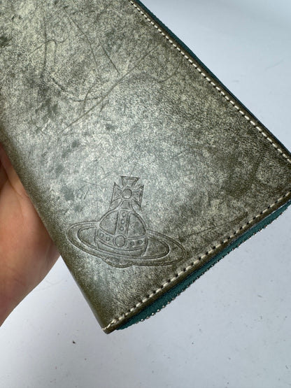 Vintage Vivienne Westwood Zippy Leather Wallet Grey Black
