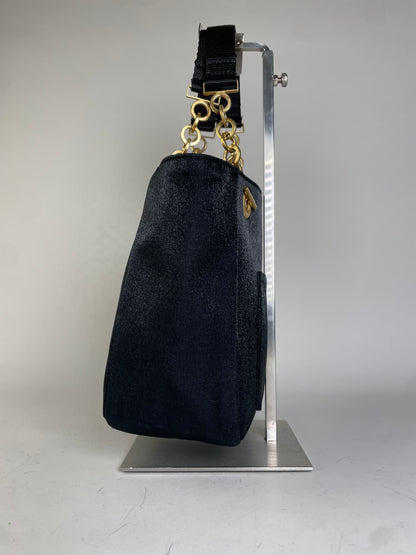 Vintage Yves Saint Laurent Chain Tote Black Red Gold