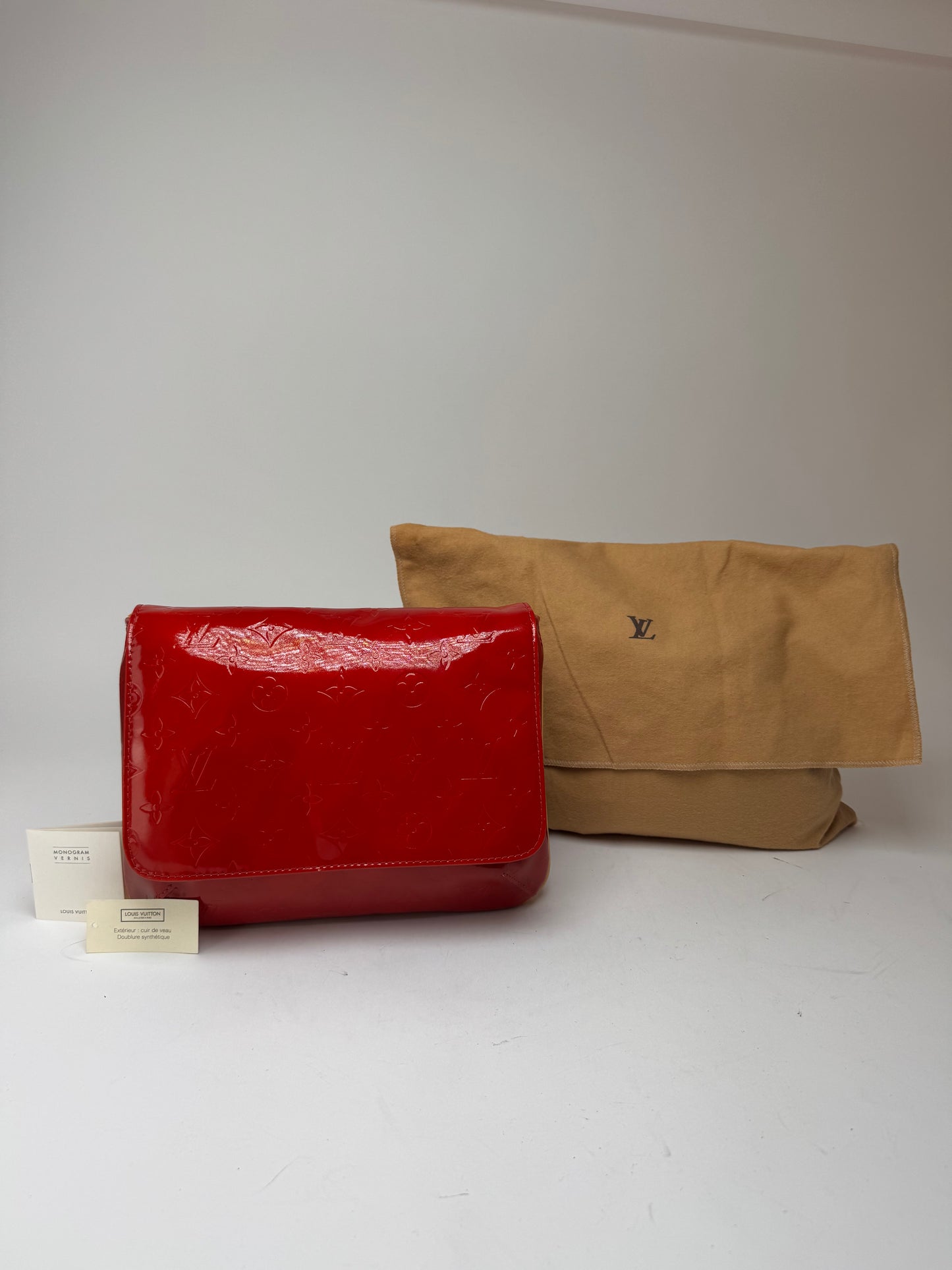 Vintagw Louis Vuitton Vernis Leather Monogram Clutch Red