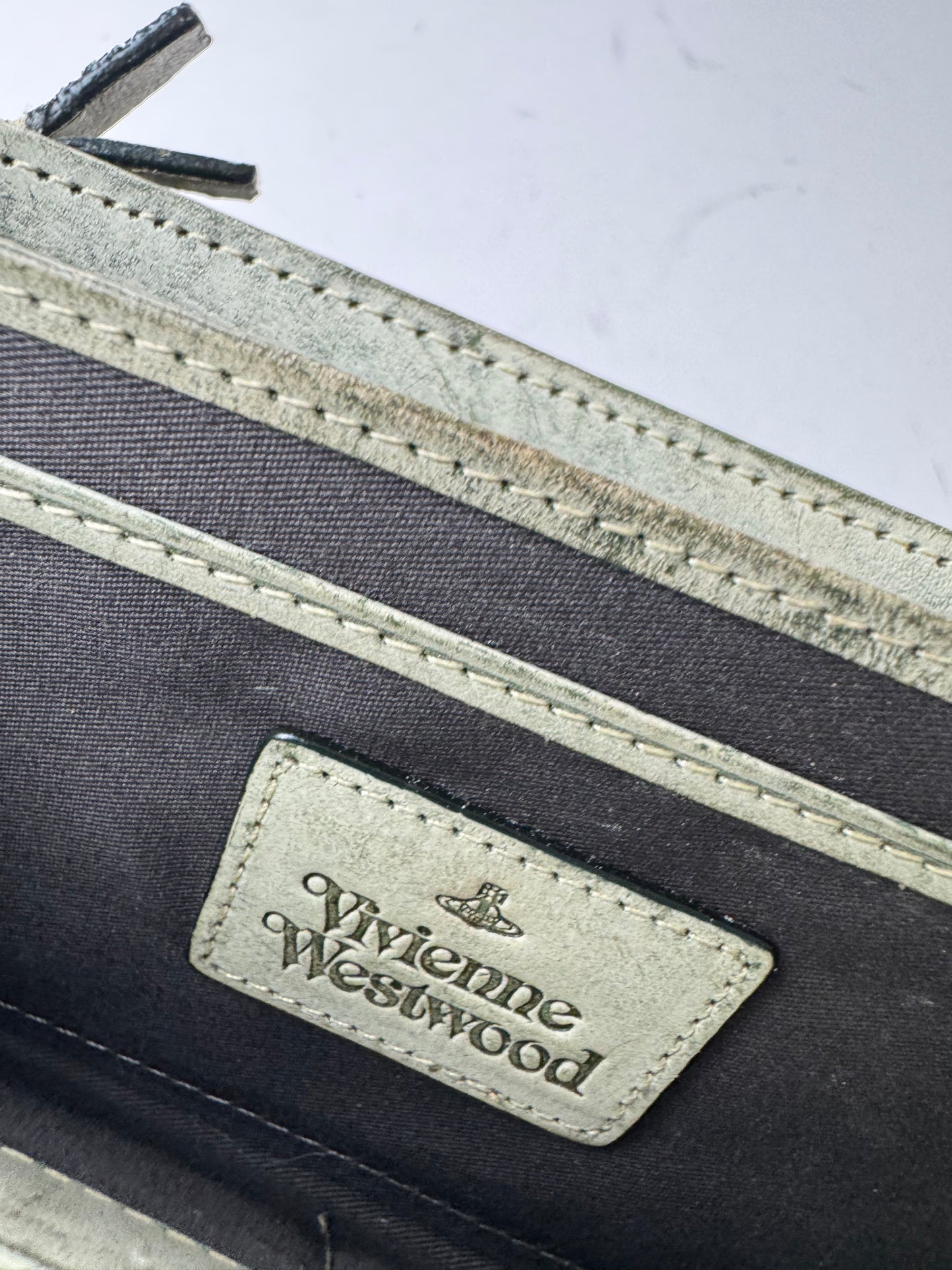 Vintage Vivienne Westwood Zippy Leather Wallet Grey Black