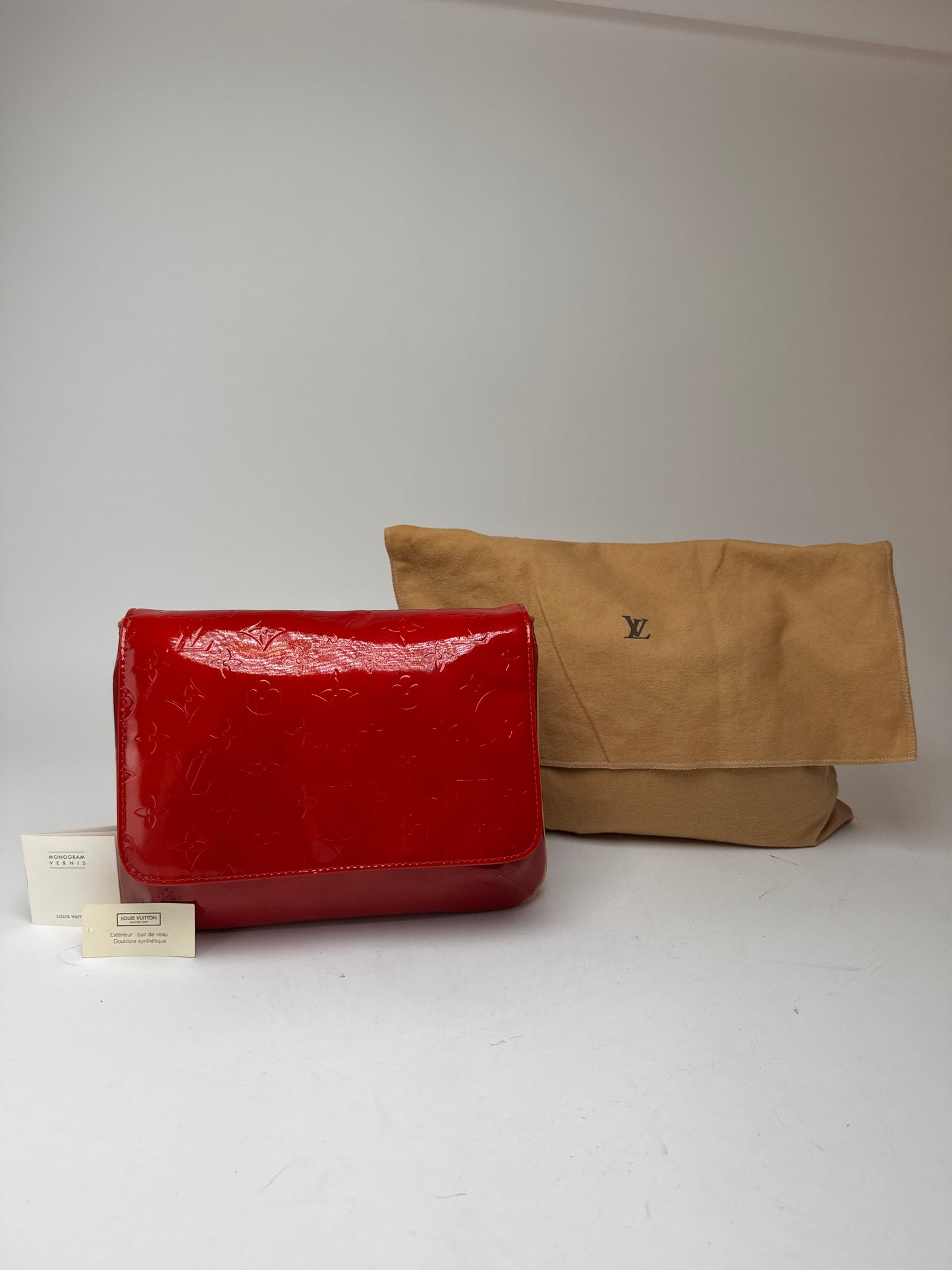 Vintagw Louis Vuitton Vernis Leather Monogram Clutch Red