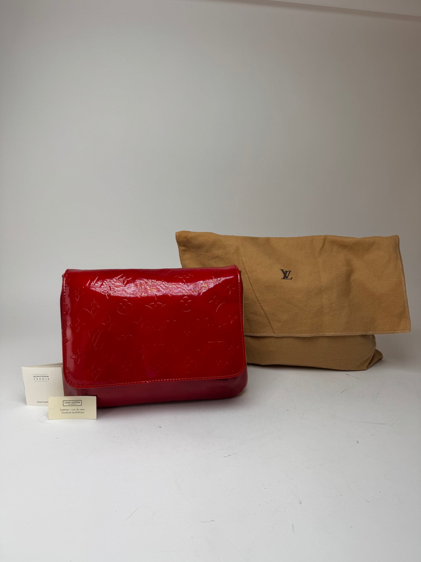 Vintagw Louis Vuitton Vernis Leather Monogram Clutch Red