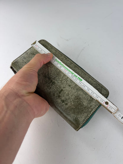 Vintage Vivienne Westwood Zippy Leather Wallet Grey Black